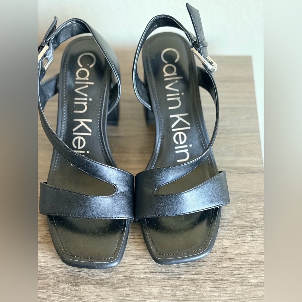Calvin Klein Black Strappy Sandals - Picture 2 of 5